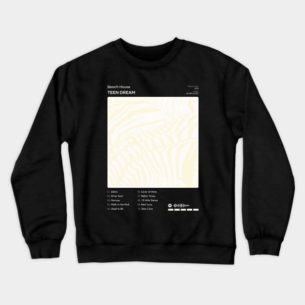 Beach House - Teen Dream Tracklist Album Crewneck Sweatshirt by 80sRetro